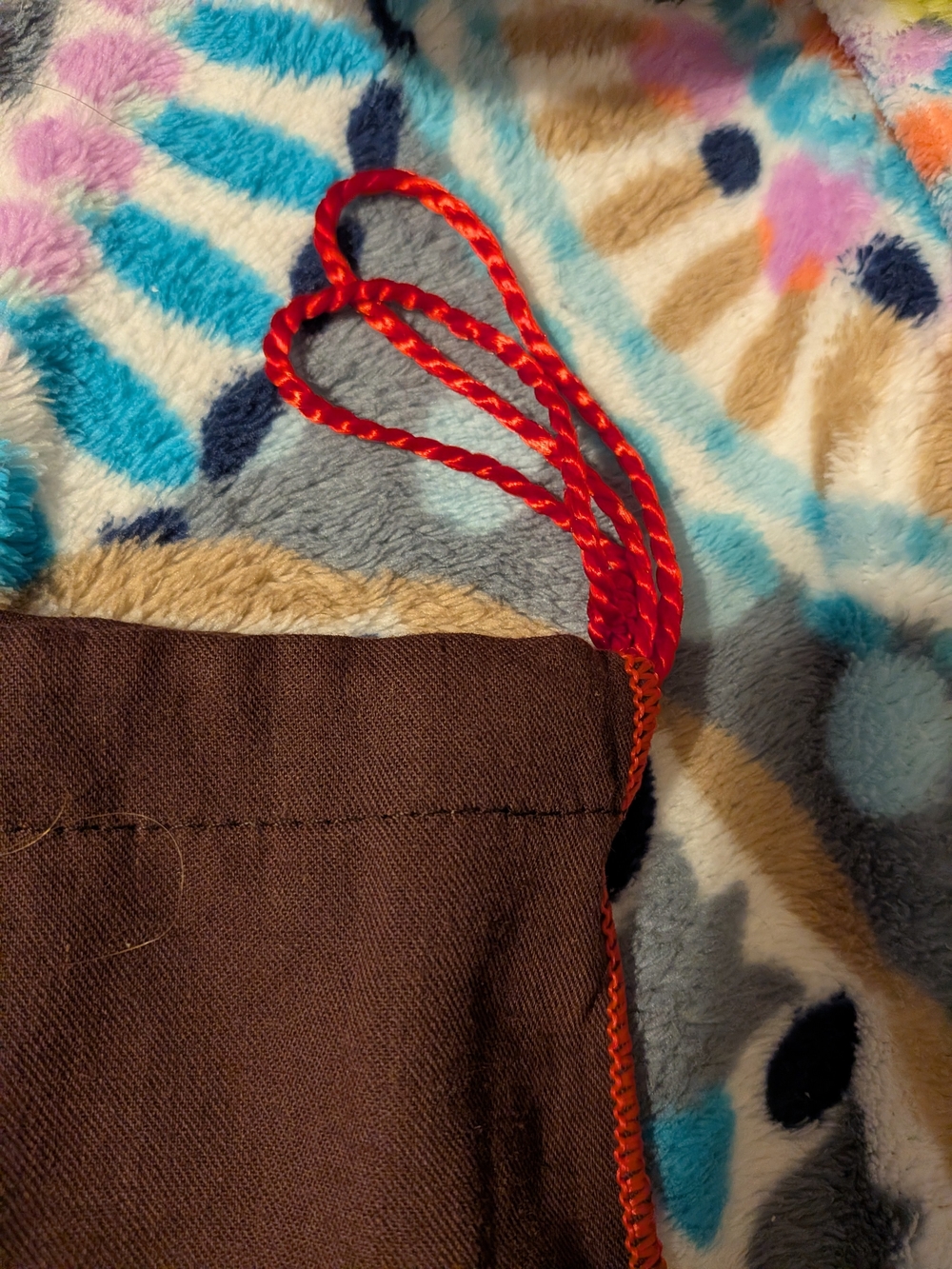 Coach Brown Drawstring Dust Bag with Red Trim - Picture 3 of 6